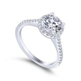 Gabriel & Co. 14k White Gold Contemporary Halo Engagement Ring photo 3