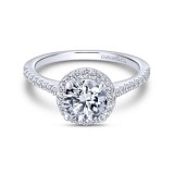 Gabriel & Co. 14k White Gold Contemporary Halo Engagement Ring photo