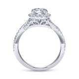 Gabriel & Co. 14k White Gold Contemporary Criss Cross Engagement Ring photo 2