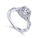 Gabriel & Co. 14k White Gold Contemporary Criss Cross Engagement Ring photo 3