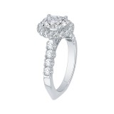 Shah Luxury Oval Diamond Halo Engagement Ring In 14K White Gold (Semi-Mount) photo 3