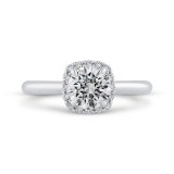 Shah Luxury 14K White Gold Diamond Engagement Ring (Semi-Mount) photo