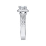 Shah Luxury 14K White Gold Cushion Cut Diamond Halo Engagement Ring (Semi-Mount) photo 3