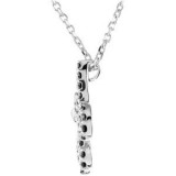 14K White 1/4 CTW Black Diamond Fleur-de-Lis 16 Necklace photo 2