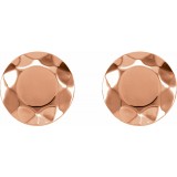 14K Rose Faceted Design Circle Earrings photo 2