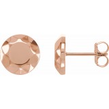14K Rose Faceted Design Circle Earrings photo