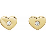 14K Yellow .06 CTW Diamond Heart Earrings photo 2