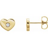 14K Yellow .06 CTW Diamond Heart Earrings photo