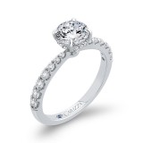 Shah Luxury 14K White Gold Round Diamond Engagement Ring (Semi-Mount) photo 2