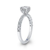 Shah Luxury 14K White Gold Round Diamond Engagement Ring (Semi-Mount) photo 3