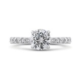 Shah Luxury 14K White Gold Round Diamond Engagement Ring (Semi-Mount) photo