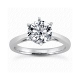 14k White Gold Semi-Mount Solitaire Engagement Ring photo