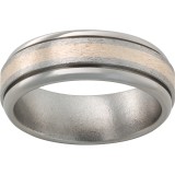 Titanium Rounded Edge Band with a 2mm 14K Yellow Gold Inlay photo