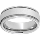 Serinium Rounded Edge Band with Cross Satin Finish photo