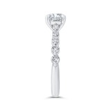 Shah Luxury 14K White Gold Round Cut Diamond 1/2 Run Engagement Ring (Semi-Mount) photo 3