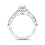 Shah Luxury 14K White Gold Round Cut Diamond 1/2 Run Engagement Ring (Semi-Mount) photo 4