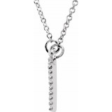 14K White 1/10 CTW Diamond Triangle 16 Necklace photo 2