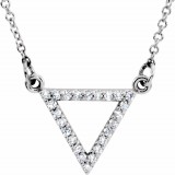 14K White 1/10 CTW Diamond Triangle 16 Necklace photo