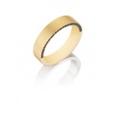 Henri Daussi 5mm Men's Wedding Band MB39 14k Gold Yellow 0.40 Ctw. photo 2