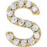 14K Yellow .05 CTW Diamond Single Initial S Earring photo