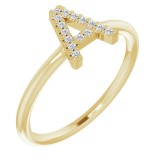 14K Yellow .07 CTW Diamond Initial A Ring photo