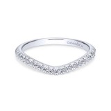 Gabriel & Co. 14k White Gold Contemporary Curved Wedding Band photo