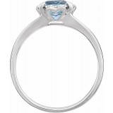 14K White Sky Blue Topaz & .05 CTW Diamond Ring photo 2