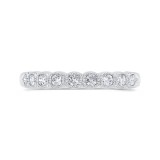 Shah Luxury Round Half-Eternity Diamond Wedding Band In 14K White Gold photo