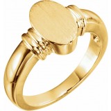 14K Yellow 11.1x7.1 mm Oval Signet Ring photo