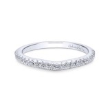 Gabriel & Co. 14k White Gold Contemporary Curved Wedding Band photo