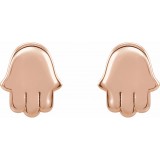 14K Rose Hamsa Earrings photo 2