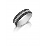 Henri Daussi 7mm Men's Wedding Band MB8 18k Gold White B 2.35 Ctw., W 1.50 Ctw. Black Diamond, White Diamond photo