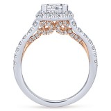 Gabriel & Co. 14k Two Tone Gold Blush Halo Engagement Ring photo 2