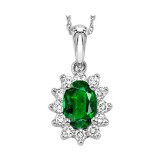 Gems One 14Kt White Gold Diamond (1/5Ctw) & Emerald (3/8 Ctw) Pendant photo