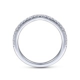 Gabriel & Co. 14k White Gold Contemporary Curved Wedding Band photo 2