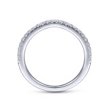 Gabriel & Co. 14k White Gold Contemporary Curved Wedding Band photo 2