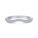 Gabriel & Co. 14k White Gold Contemporary Curved Wedding Band photo