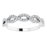 14K White 1/6 CTW French-Set Twist-Style Diamond Anniversary Band photo 3