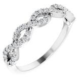 14K White 1/6 CTW French-Set Twist-Style Diamond Anniversary Band photo