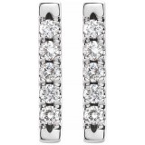 Platinum 1/8 CTW Diamond French-Set Bar Earrings photo 2