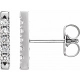 Platinum 1/8 CTW Diamond French-Set Bar Earrings photo
