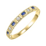 Gems One 14Kt Yellow Gold Diamond (1/12Ctw) & Sapphire (1/8 Ctw) Ring photo