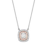 Henri Daussi Rose Platinum Diamond Pendant photo