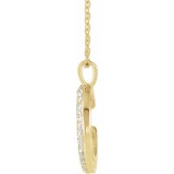 14K Yellow 1/3 CTW Diamond Crescent Moon 16-18 Necklace photo 2