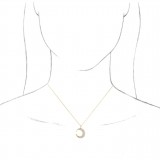 14K Yellow 1/3 CTW Diamond Crescent Moon 16-18 Necklace photo 3