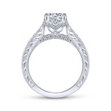 Gabriel & Co. 14k White Gold Victorian Straight Engagement Ring photo 2