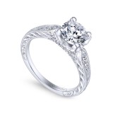Gabriel & Co. 14k White Gold Victorian Straight Engagement Ring photo 3