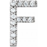 14K White .05 CTW Diamond Single Initial F Earring photo