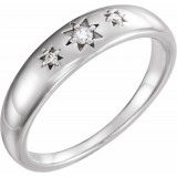 14K White .05 CTW Diamond Starburst Ring photo