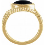 14K Yellow Onyx Bezel-Set Rope Ring photo 2